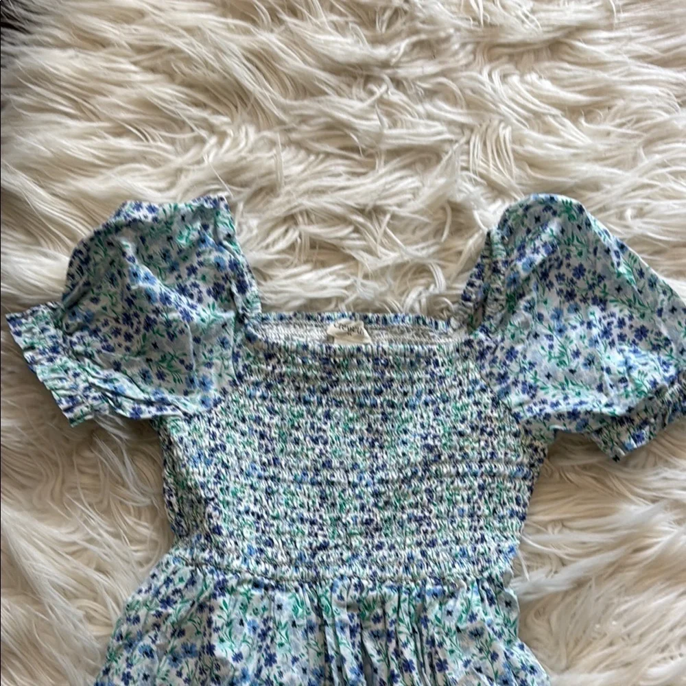 J.Crew Floral Blue and Green Dress